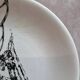 Flat plate Gien France vegetable garden decoration black and white courgettes