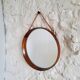 Round teak mirror Uno and Osten Kristiansson Luxus Vittsjö, Scandinavian