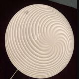 White Swirl Murano Glass Flushmount