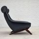 1970s, Danish design by Illum Wikkelsø, reupholstered armchair, leather.
