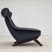 1970s, Danish design by Illum Wikkelsø, reupholstered armchair, leather.