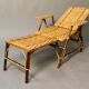 Folding rattan chaise longue 1900