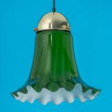 Green glass pendant by Peill & Putzler, Germany, 1970.