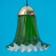 Green glass pendant by Peill & Putzler, Germany, 1970.