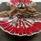Ceramic hors d'oeuvre server Vallauris shell slipware fish