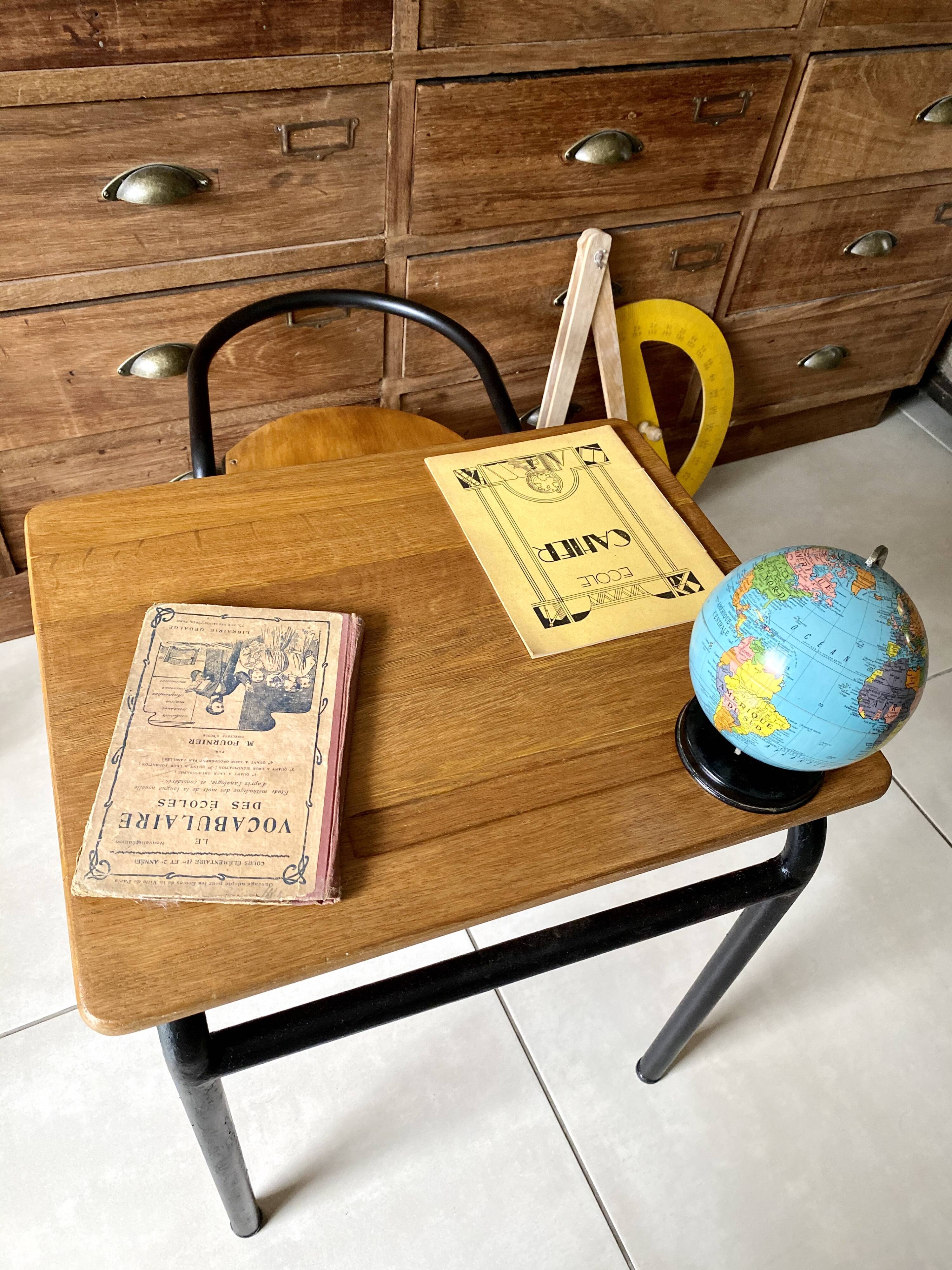 J. Hitier school desk and chair set