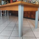 Solid walnut table circa 1980 with double patina