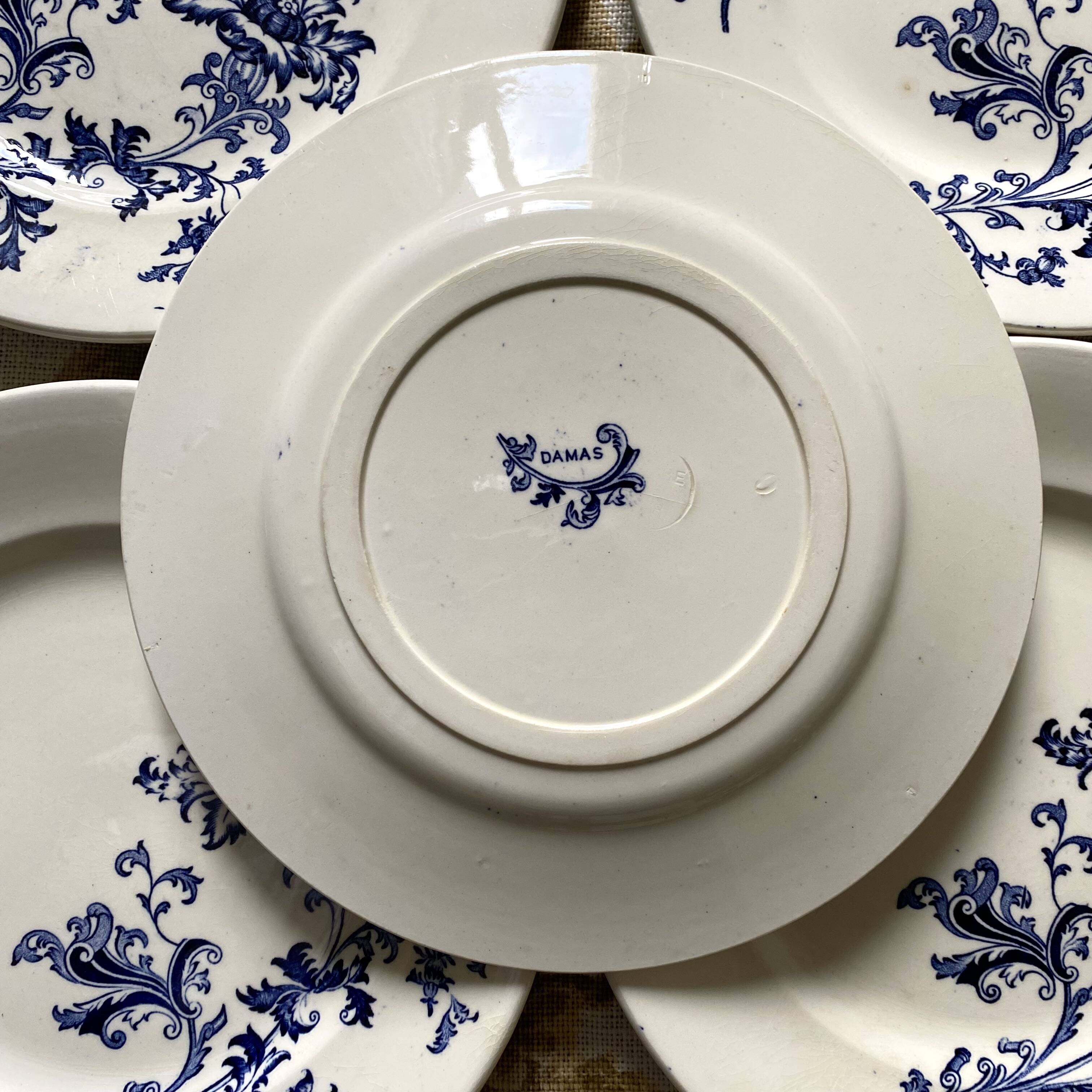 Sarreguemines ironstone flat plates, Damascus model