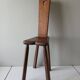 Antique Alpine peasant chair, Stabelle type, made of solid wood – 19th century.