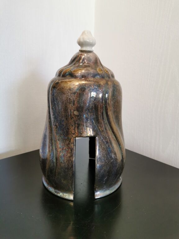 Silver-plated ceramic jug