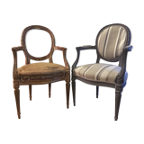 Paire de fauteuils style Louis XVI