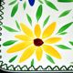 Vintage ceramic trivet from Saint-Clément - floral 1960-1970