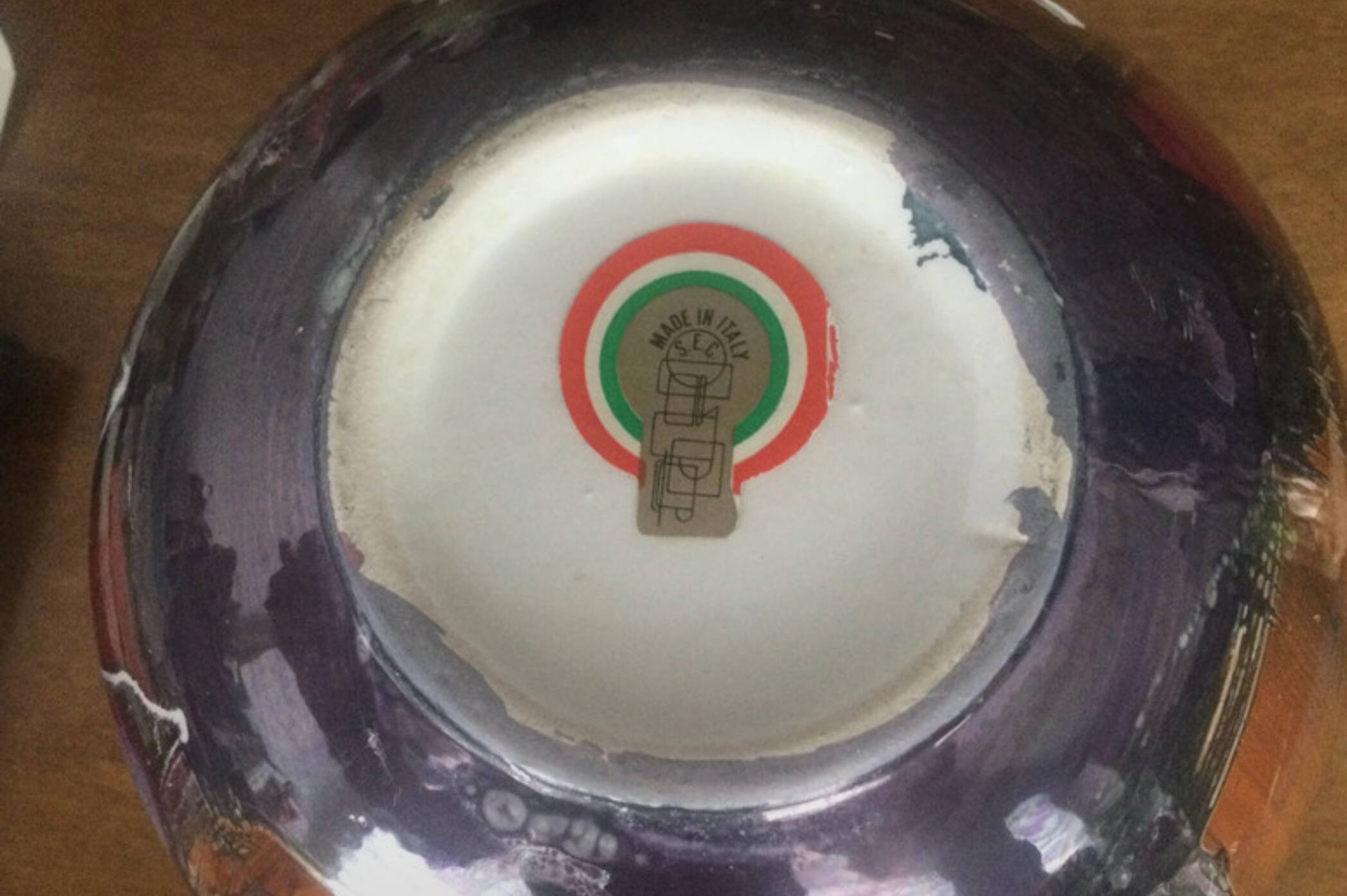 Painted ceramic vase S.E.C Italy