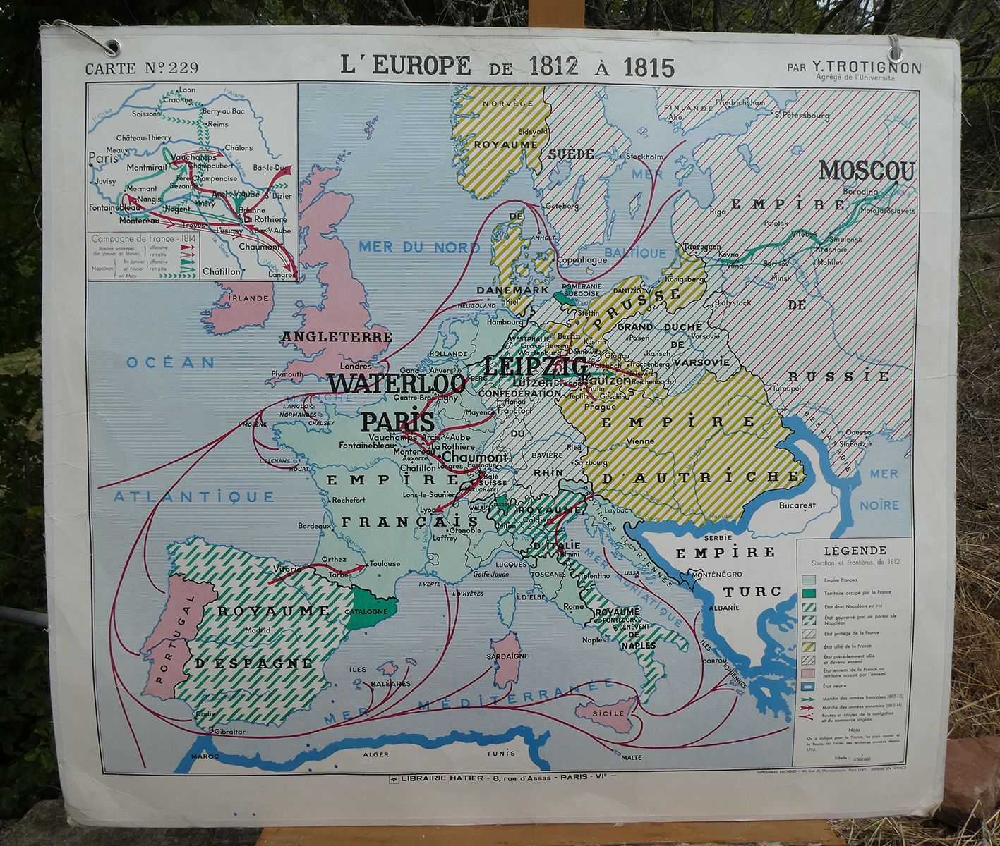 Ancient school map of Europe from 1812 to 1815 - No.228 /229