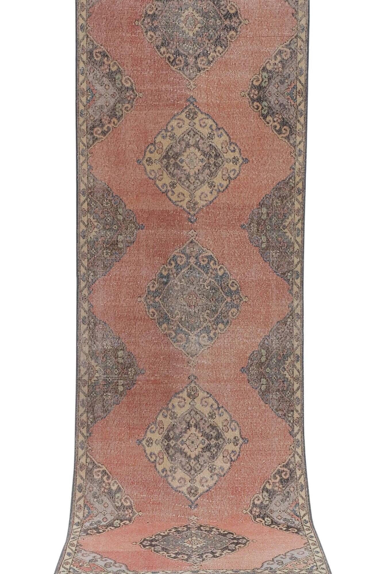 Vintage Turkish hallway rug 115x381 cm