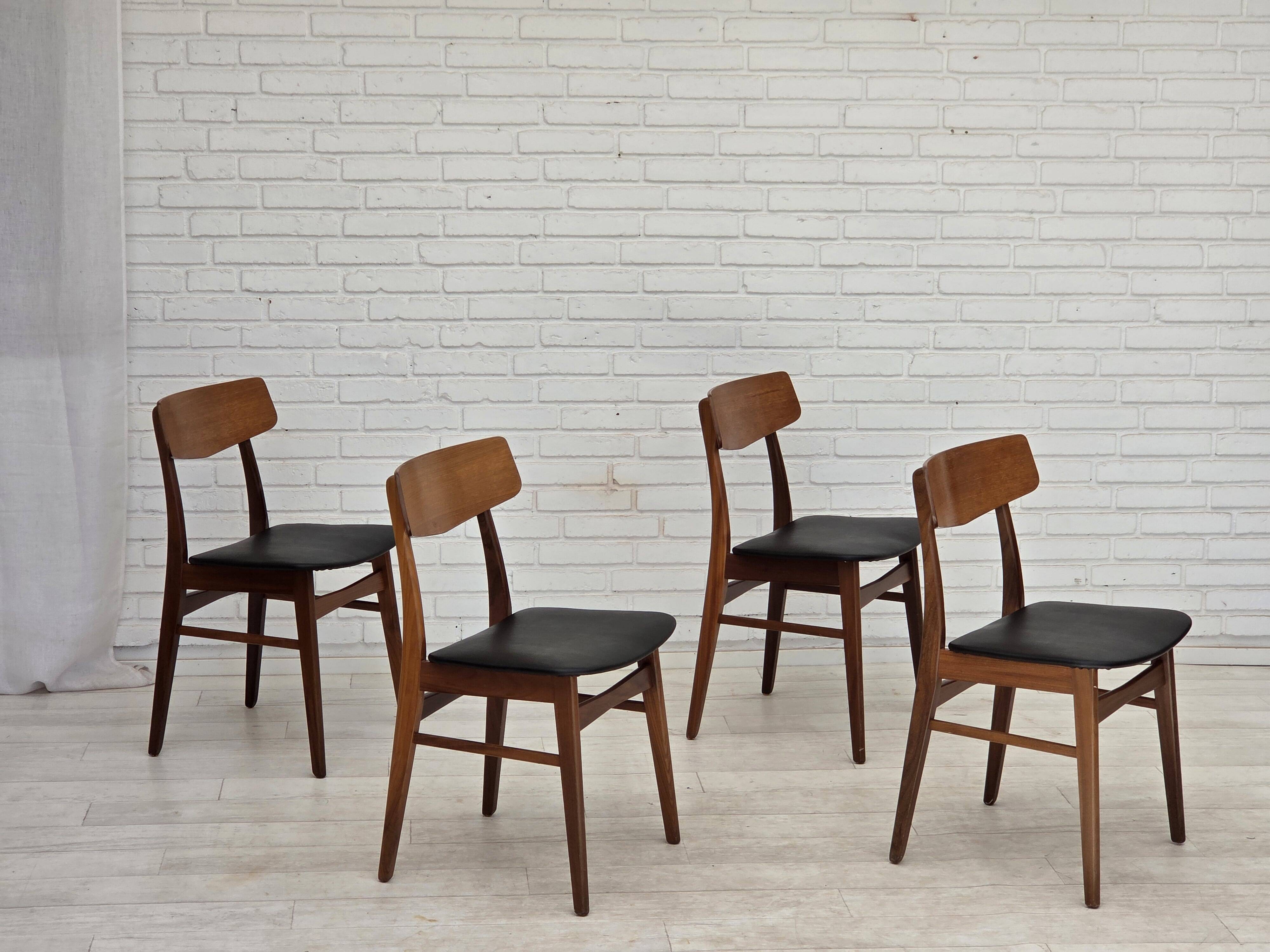 1970s, set of 4 Danish dining chairs by Findahl Møbelfabrik, teak wood.
