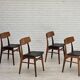 1970s, set of 4 Danish dining chairs by Findahl Møbelfabrik, teak wood.