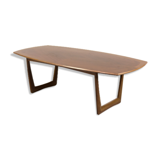 Table basse en noyer allemand de Kondor Möbel, années 1960