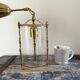 Cylindrical lantern suspension in brass and glass