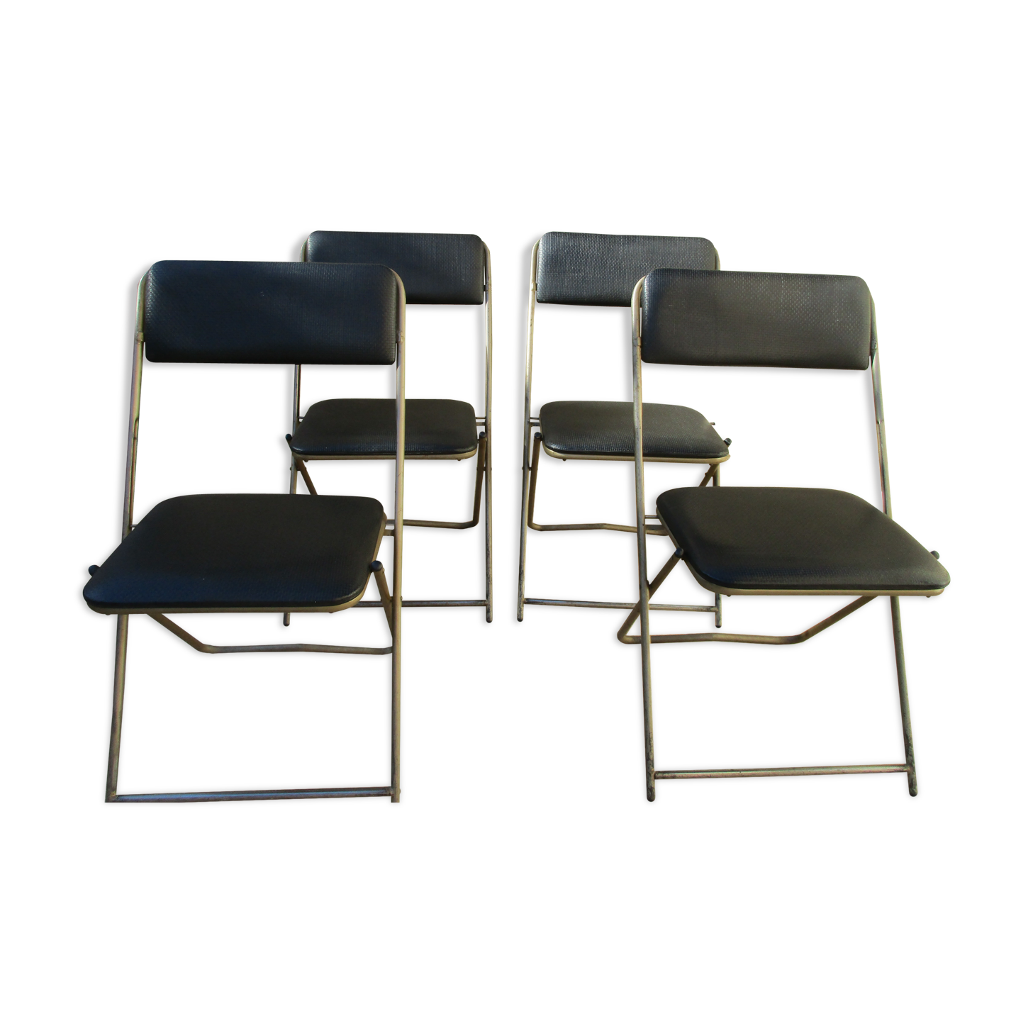 Lot of 4 folding chairs 70s