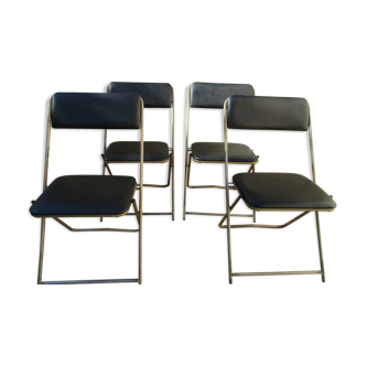 Lot of 4 folding chairs 70s