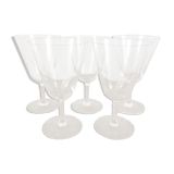 5 engraved glass foot glasses