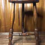 Charles dudouyt style tripod milking stool vintage wood #a582