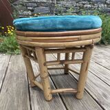 Vintage rattan pouf from the 60s