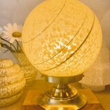 Lampe art deco verre de Clichy jaune
