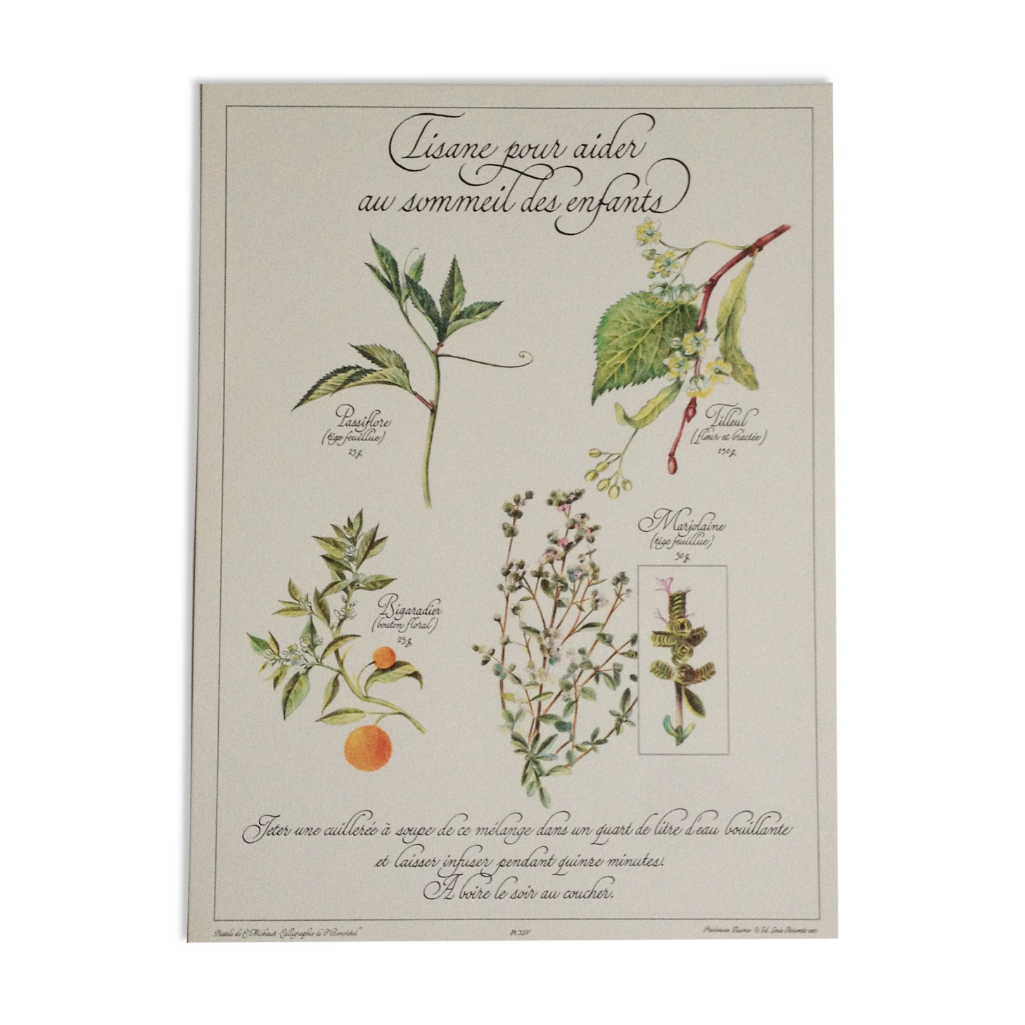 Botanical tea board to help children sleep