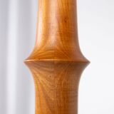 Pair of turned wooden floor lamps in Art Deco style, France, mid-20th century.