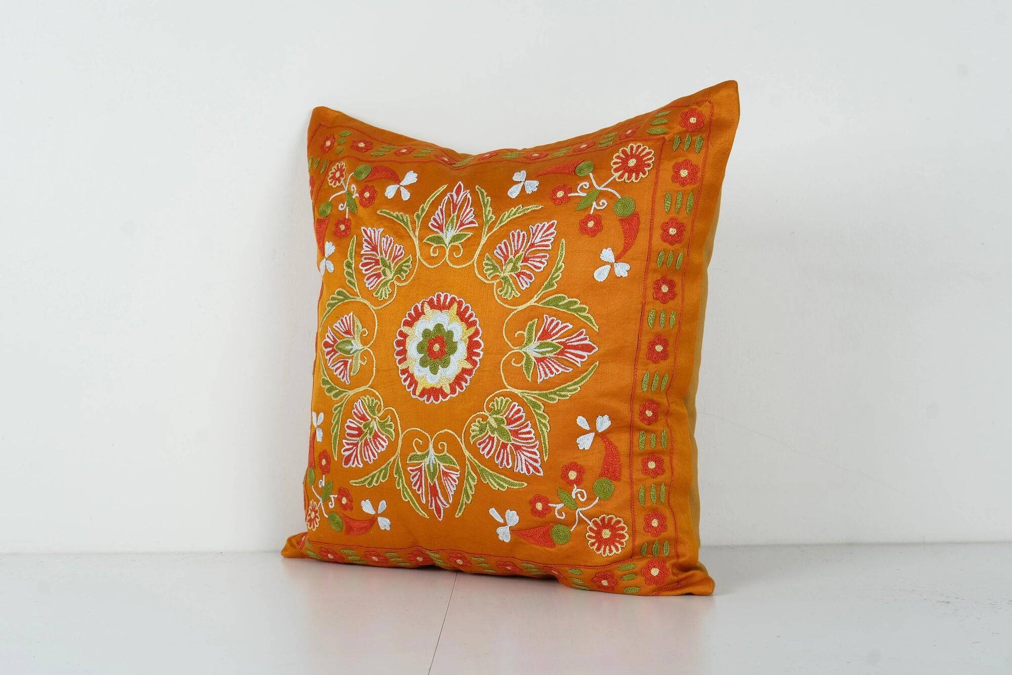 Vintage embroidered cushion cover 51x51 cm