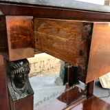 Console in mahogany and marble "Return from Egypt". Empire, nineteenth century