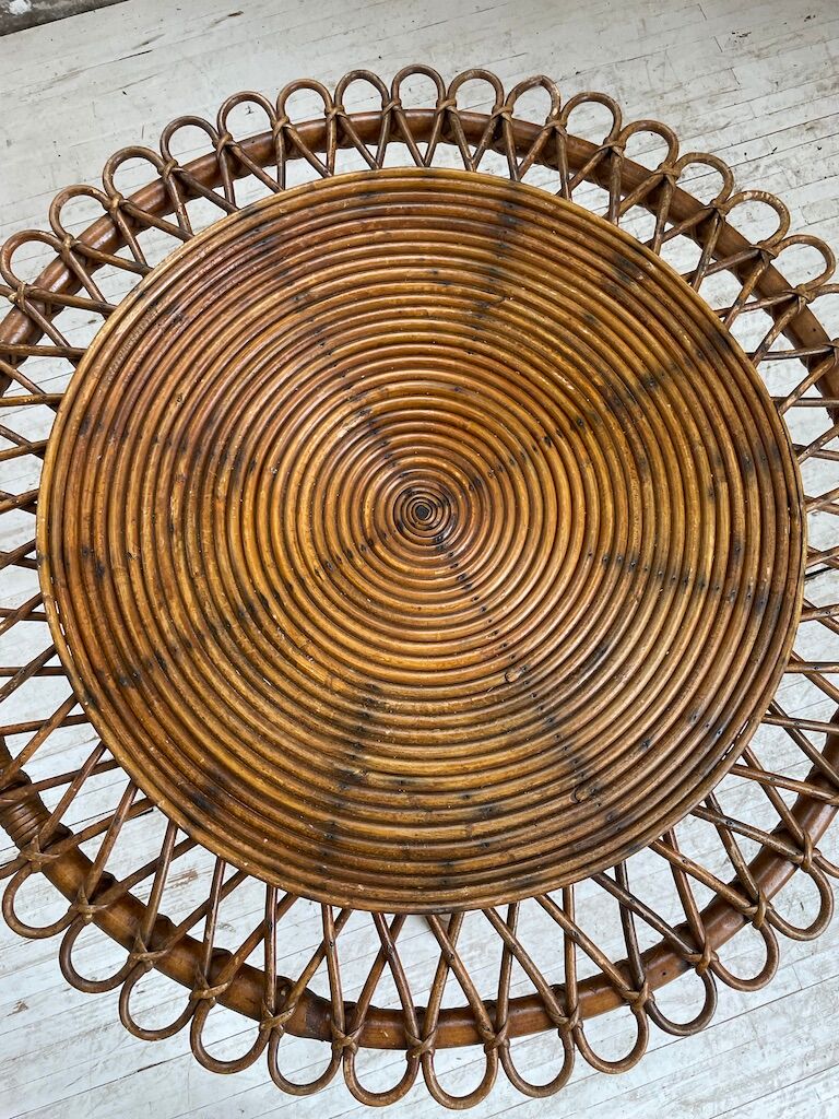 Rattan “sun” coffee table