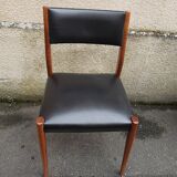 6 scandinavian black and beech chairs