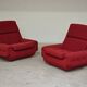 Paire de fauteuils rouge Atlantis Space Age République Tchèque 1970