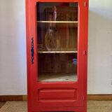 Glazed pine solid wood bonnetière