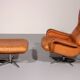 Vintage de Sede S 231 Leather armchair & ottoman, Switzerland 1960s