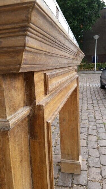 Wood fireplace mantle