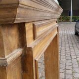 Wood fireplace mantle