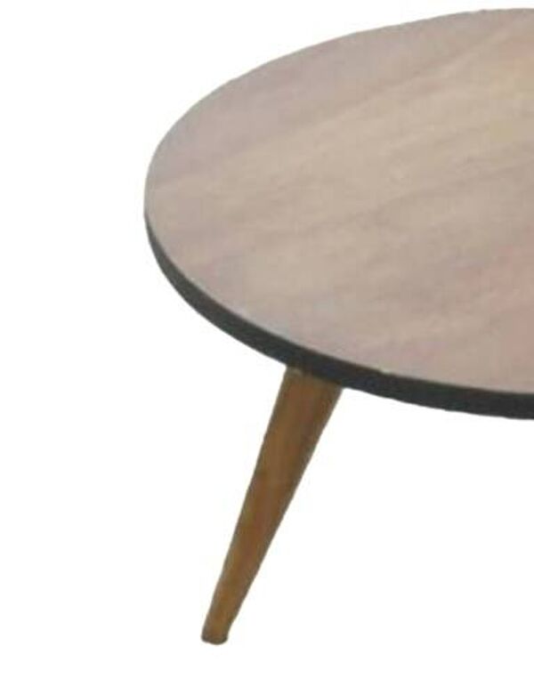 Table à manger ronde tripode en teck vintage