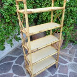 Rattan bookcase shelf 60s