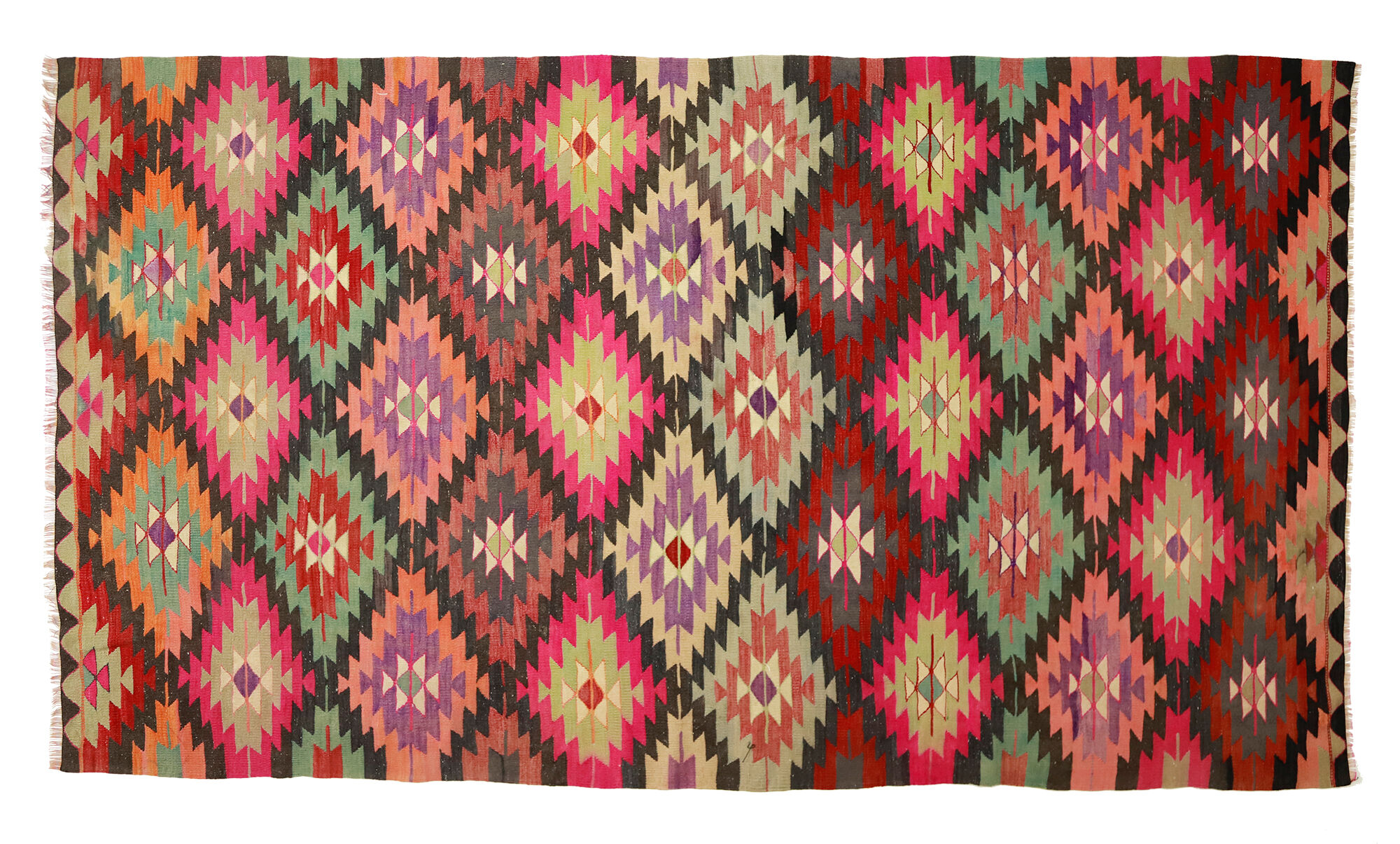 Anatolian handmade kilim rug 296 cm x 163 cm