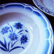 Ensemble de 6 assiettes bleues