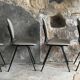 Set of 4 vintage chairs black tubular base 1950