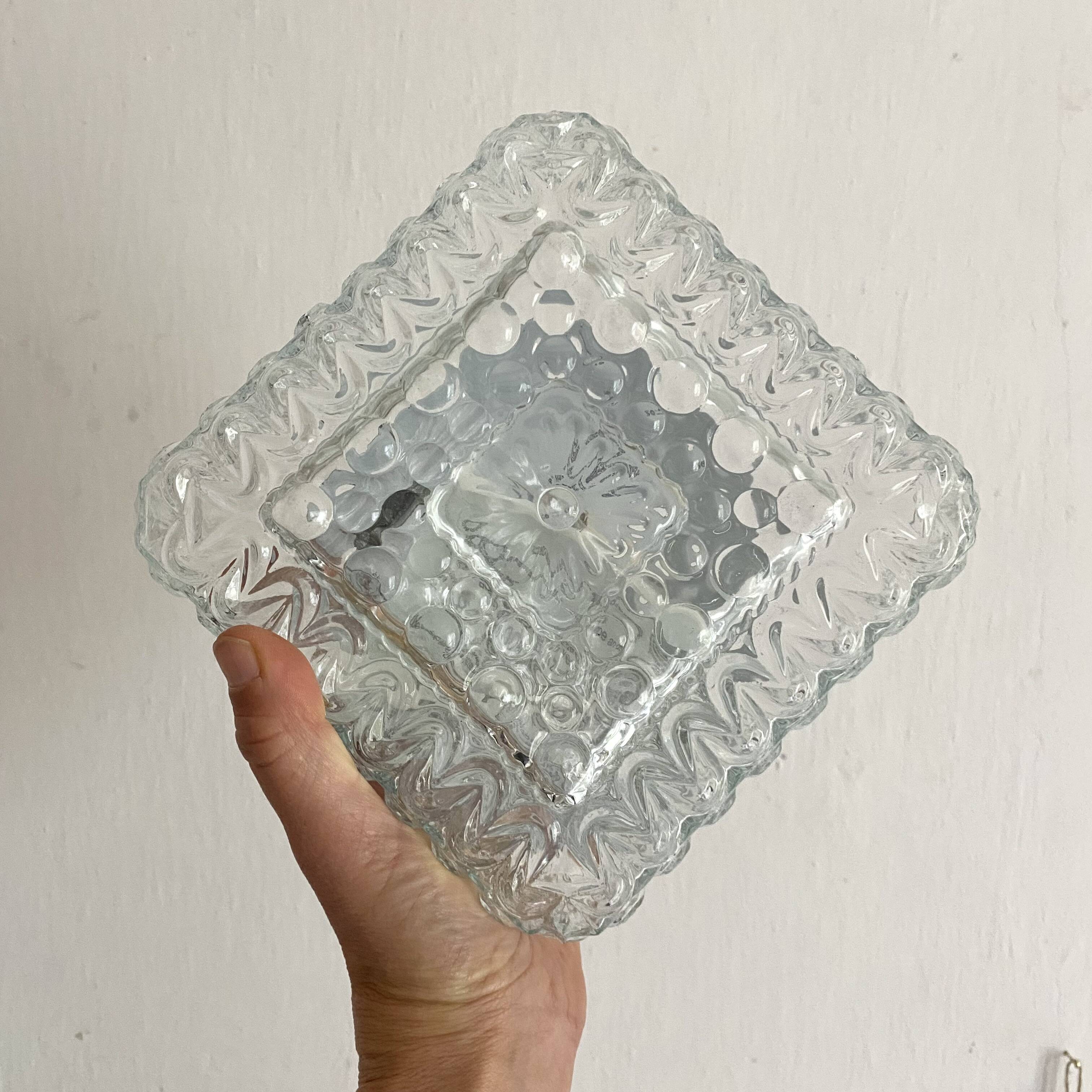 New Vintage Square Molded Glass Ceiling Light