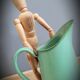 Green enamelled broc