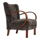 1950s, Danish design, reupholstered armchair, genuine sheepskin "Wellington".