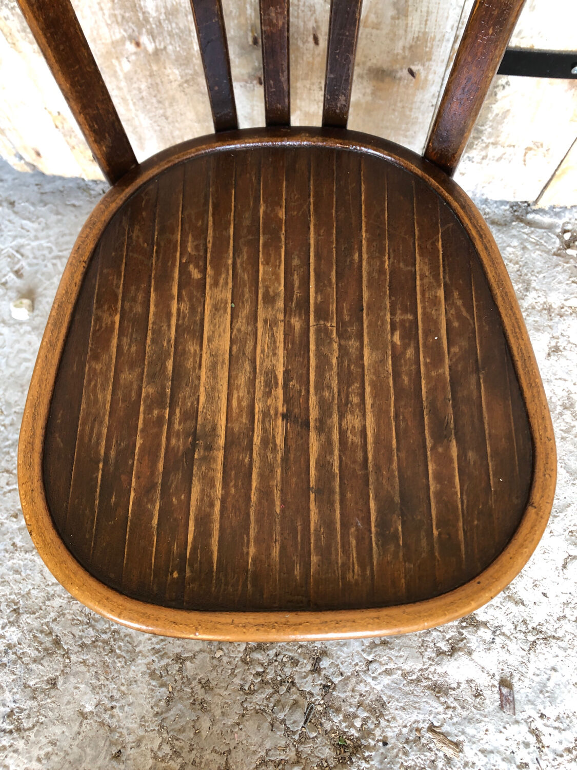 Chair bistrot baumann dark wood 70s vintage #a201