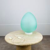Lampe œuf Domec verre vert pâle années 70